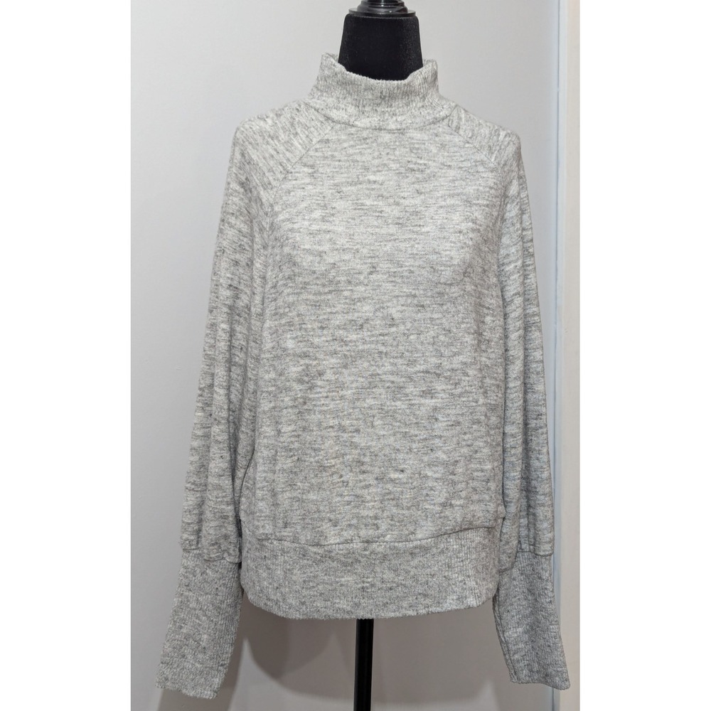 Z5 Anthropologie‎ Maeve Sweater Womens Sz Small Grey Mock Neck French Cuff
